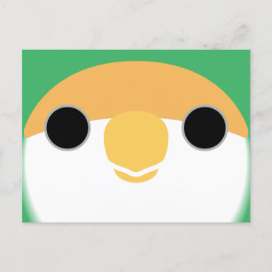 Cartes Pour Fêtes Annuelles Le visage d'un oiseau de mer vert à la pêche