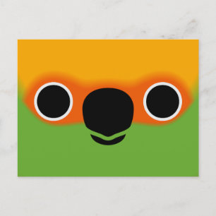 Cartes Pour Fêtes Annuelles Le visage d'une perruche dorée