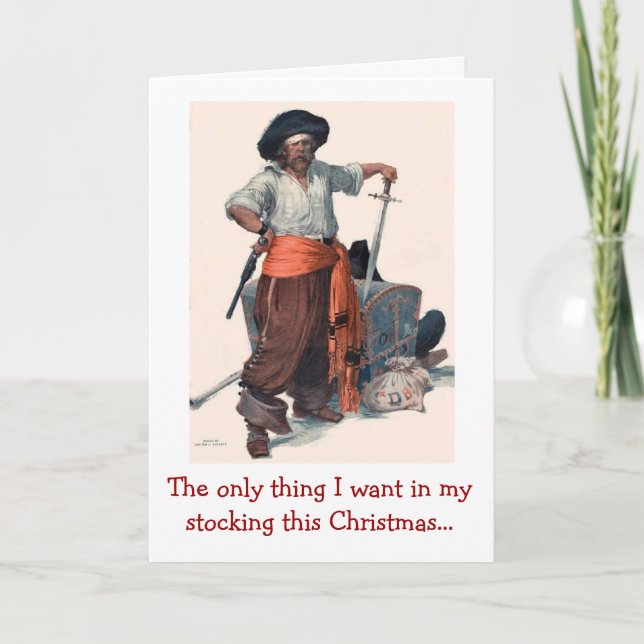 Cartes Pour Fêtes Annuelles Le voeu de Noël du Pirate (Devant)