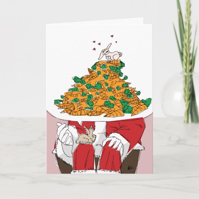 Cartes Pour Fêtes Annuelles Le voeu de Noël d'un lapin (Devant)