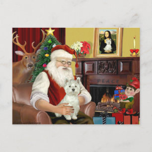 Cartes Pour Fêtes Annuelles Le West Highland Terrier de Santa 8 - Santa