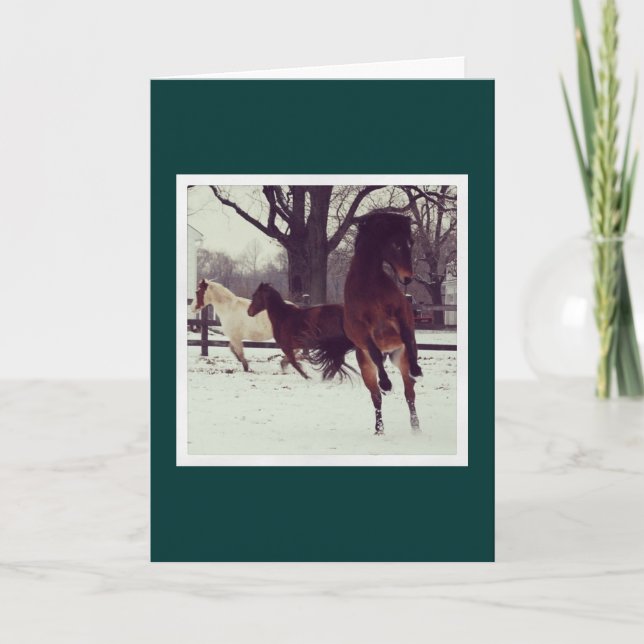 Cartes Pour Fêtes Annuelles Leaping Avery Holiday Card (Devant)