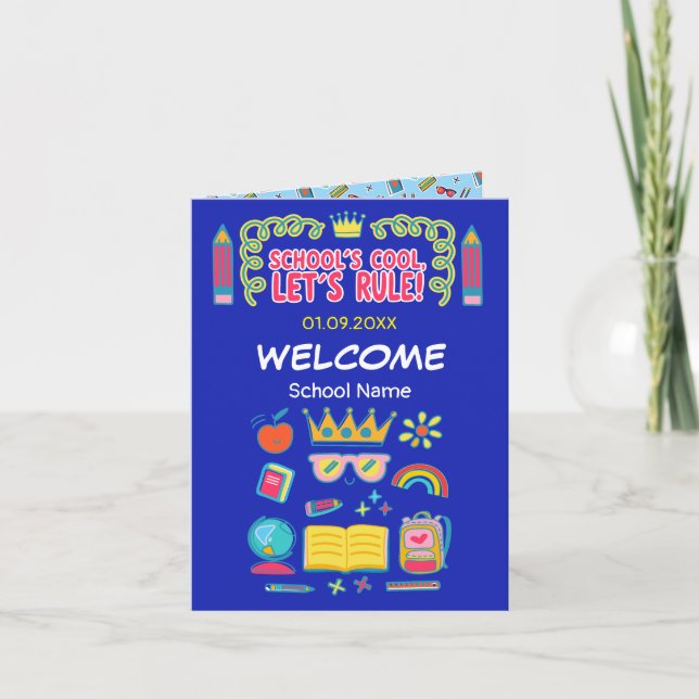 Cartes Pour Fêtes Annuelles « L'école c'est cool, on va dominer » citations de (Devant)