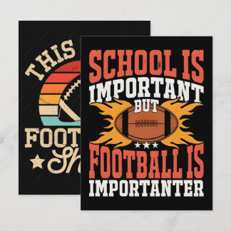 Cartes Pour Fêtes Annuelles L'école est importante, drôle de football américai