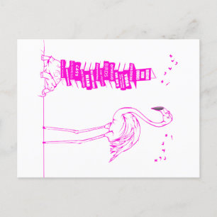 Cartes Pour Fêtes Annuelles Lecture Flamant rose
