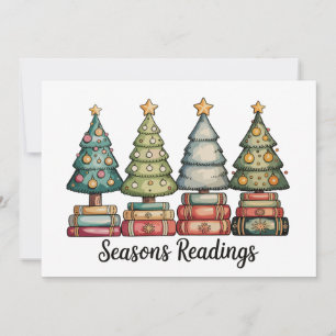 Cartes Pour Fêtes Annuelles Lectures de saisons Livre de Noël Arbre Enseignant