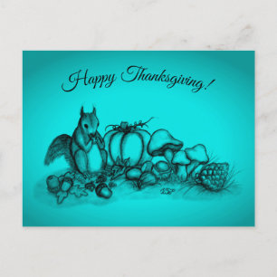 Cartes Pour Fêtes Annuelles L'écureuil en Automne, Bon thanksgiving !