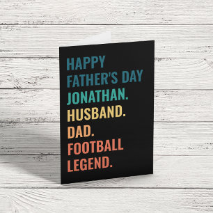 Cartes Pour Fêtes Annuelles Légende de Football Rétro Fête des Pères personnal