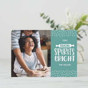 Cartes Pour Fêtes Annuelles Léger Vert pâtisserie de Noël Spiritueux Photo bri