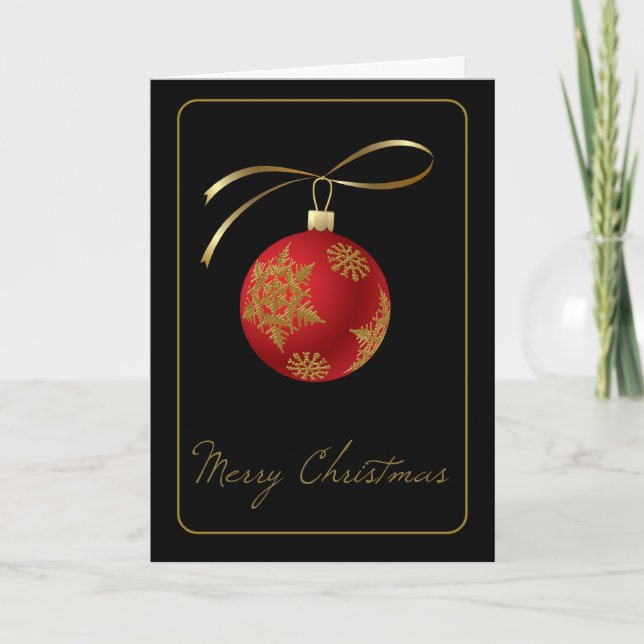 Cartes Pour Fêtes Annuelles L'élégante cérémonie de Noël en noir (Devant)