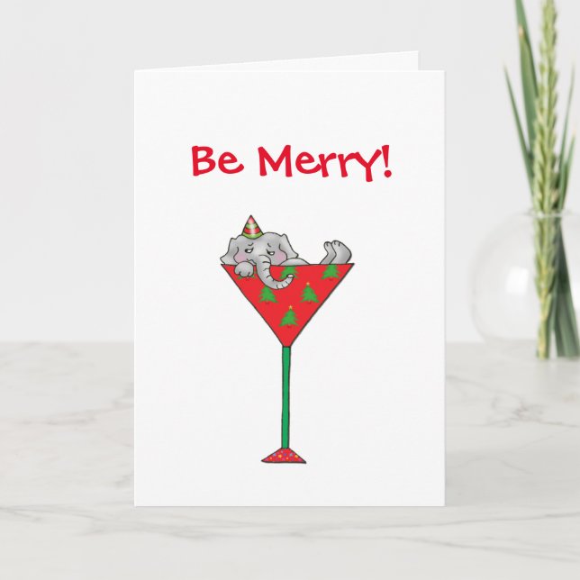 Cartes Pour Fêtes Annuelles L'éléphant de Tipsy-tini (Devant)
