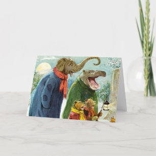 Cartes Pour Fêtes Annuelles L'éléphant, l'hippopotame et les ours vont