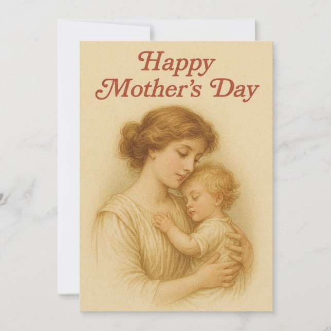 Cartes Pour Fêtes Annuelles L'Embrace de la mère (Devant)
