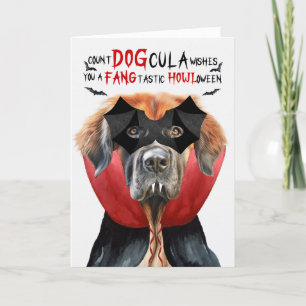 Cartes Pour Fêtes Annuelles Leonberger Chien drôle Nombre de DOGcula Halloween