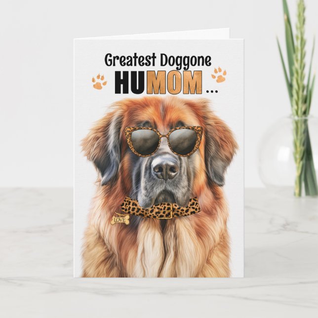 Cartes Pour Fêtes Annuelles Leonberger Dog Best HuMOM Jour des Mères (Devant)