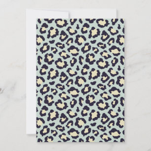 Cartes Pour Fêtes Annuelles Léopard turquoise, noir, jaune tendance