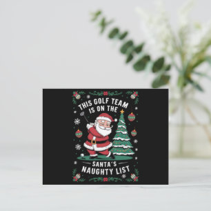 Cartes Pour Fêtes Annuelles L'Équipe De Golf Est Sur Père Noël Naughty List Xm