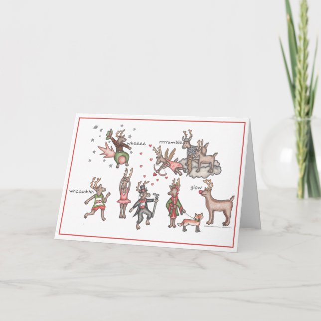 Cartes Pour Fêtes Annuelles L'équipe de Père Noël (Devant)