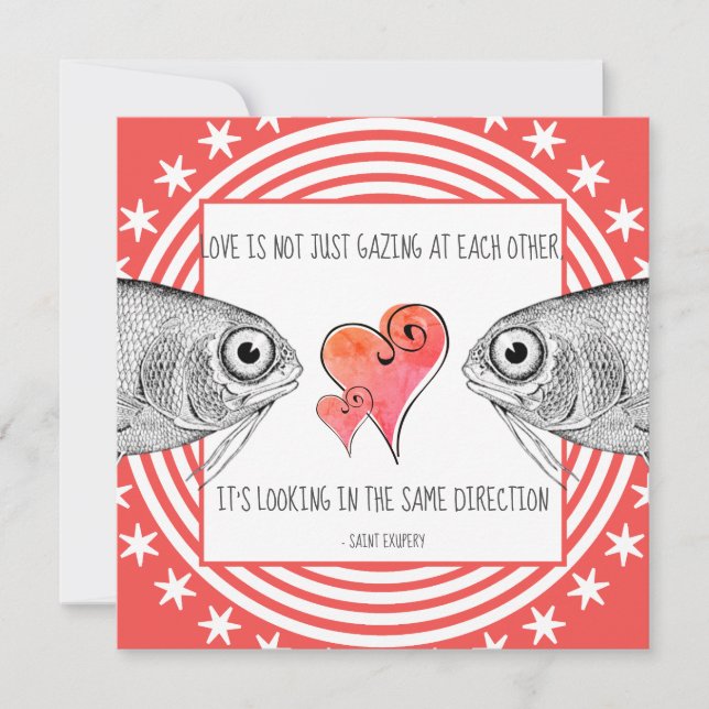 Cartes Pour Fêtes Annuelles Les amants uniques regardent Saint Exupéry Citatio (Devant)