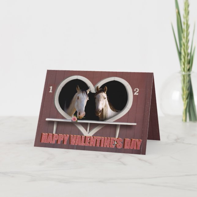 Cartes Pour Fêtes Annuelles Les amateurs de chevaux Valentine (Devant)