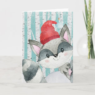 Cartes Pour Fêtes Annuelles Les amis des animaux des bois dans la forêt d'hive