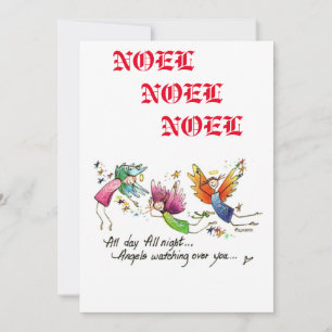Cartes Pour Fêtes Annuelles Les anges colorés de Noel vous regardent