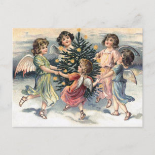 Cartes Pour Fêtes Annuelles Les anges dansent autour du sapin de Noël