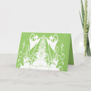 Cartes Pour Fêtes Annuelles Les anges en vert