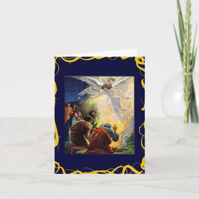 Cartes Pour Fêtes Annuelles Les anges visitent les bergers (Devant)