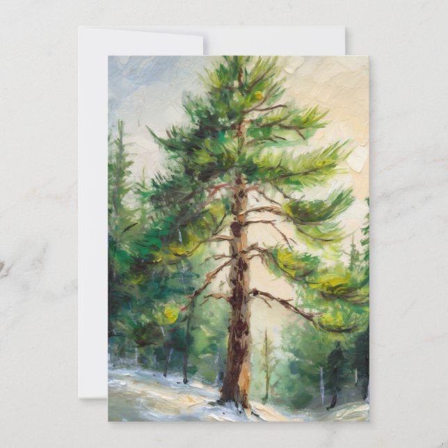 Cartes Pour Fêtes Annuelles Les Arbres Verts Et La Nature (Devant)
