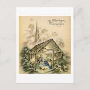 Cartes Pour Fêtes Annuelles Les bénédictions de la crèche de Noël