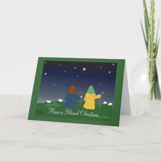 Cartes Pour Fêtes Annuelles Les Bergers Regardent Leurs troupeaux De Nuit (Devant)