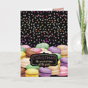 Cartes Pour Fêtes Annuelles Les biscuits macarons de Noël arrosent la cuisson