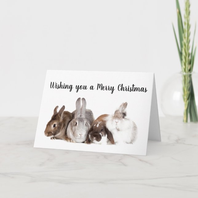 CARTES POUR FÊTES ANNUELLES LES BUNNIES SE SONT RASSEMBLÉES POUR DIRE **MERCI  (Devant)