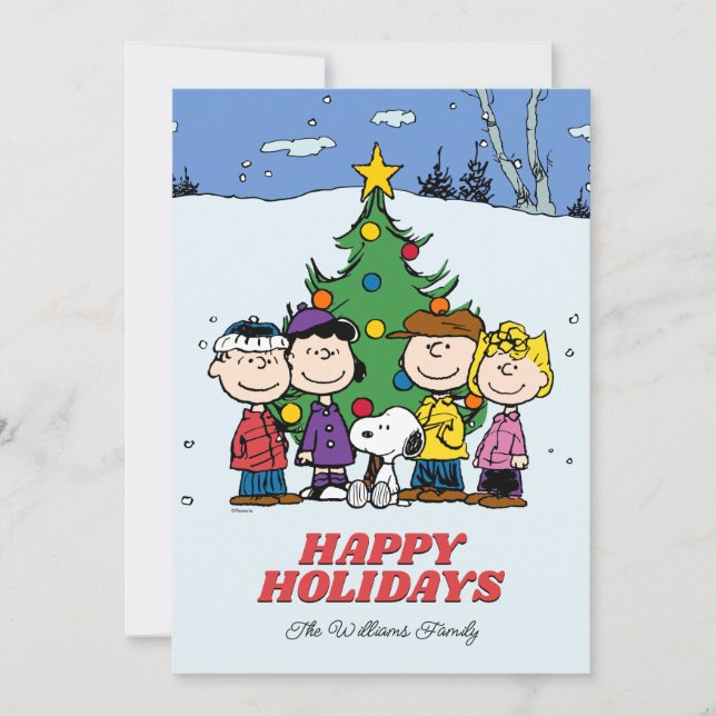 Cartes Pour Fêtes Annuelles Les cacahuètes Joyeuses Fêtes | Ajouter votre phot (Devant)