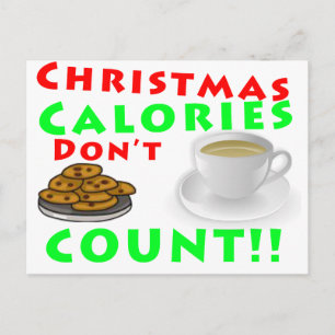 Cartes Pour Fêtes Annuelles Les calories de Noël ne comptent pas l'Humour drôl