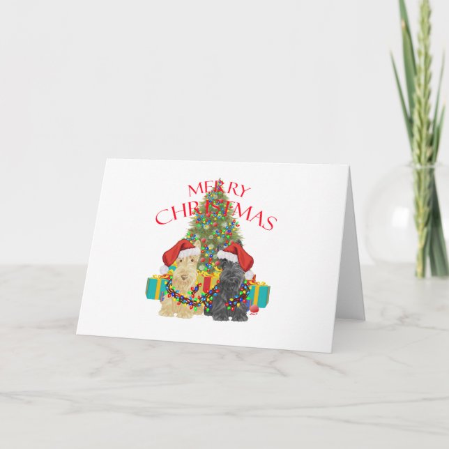 Cartes Pour Fêtes Annuelles Les Casques de Santa (Devant)