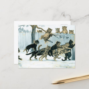 Cartes Pour Fêtes Annuelles Les chats en jeu de Louis Wain