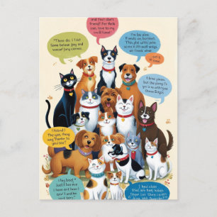 Cartes Pour Fêtes Annuelles Les chats et les chiens disent les choses les plus