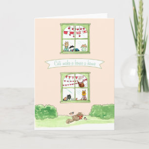 Cartes Pour Fêtes Annuelles Les chats font de la maison une maison valentine