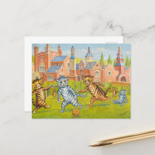 Cartes Pour Fêtes Annuelles Les chats jouent au football par Louis Wain