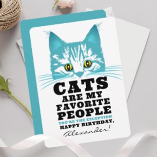 Cartes Pour Fêtes Annuelles Les chats sont mes préférés   Fête moderne amusant