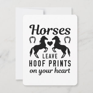 Cartes Pour Fêtes Annuelles Les Chevaux Laissent Des Imprimantes De Chou Sur V