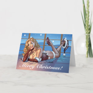 Cartes Pour Fêtes Annuelles Les cheveux blonds, bleu ont observé