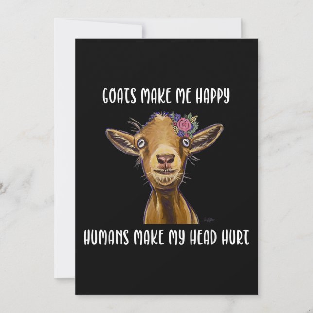 Cartes Pour Fêtes Annuelles Les Chèvres Me Rendent Heureux, Amateur De Chèvre (Devant)