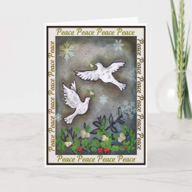 Cartes Pour Fêtes Annuelles Les colombes blanches de la paix qui volent (Devant)