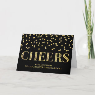 Cartes Pour Fêtes Annuelles Les confettis de parties scintillantes de noir