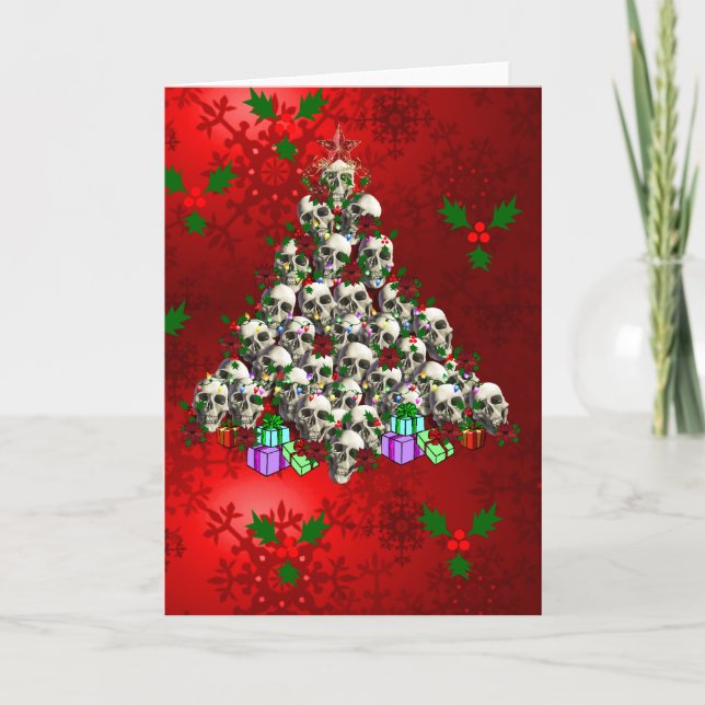 Cartes Pour Fêtes Annuelles Les crânes de Noël (Devant)