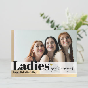 Cartes Pour Fêtes Annuelles Les dames de la Gold Galentine's Day Extraordinair