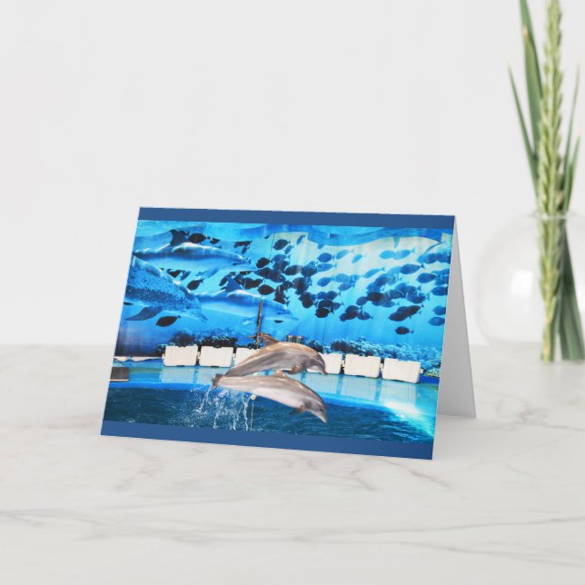 Cartes Pour Fêtes Annuelles Les dauphins en mouvement (Devant)